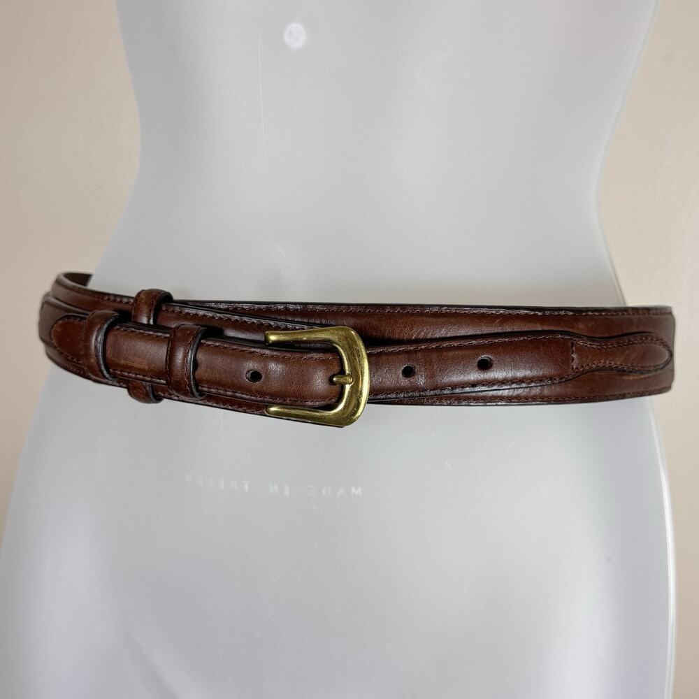 DDD 3D Belt Brown Genuine Leather Gold Buckle Size 40 Western Cowboy Cowgirl